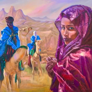 Huile sur toile Festival de Douz 2023 90x80 cm
