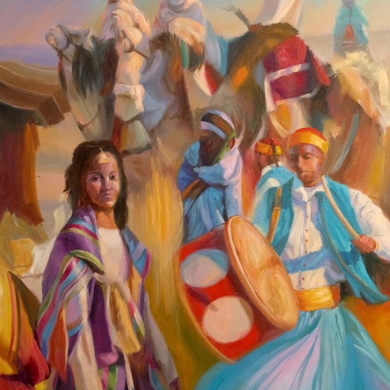 Festival de Douze 116x81 cm Huile sur Toile