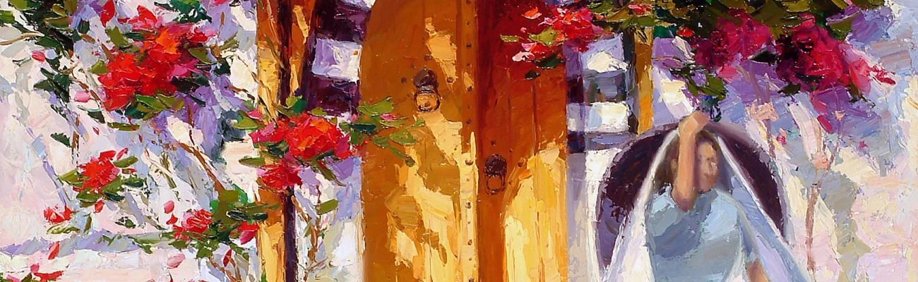 Porte de Sidi Bou Said, Huile sur toile, 2001, 73x100 cm