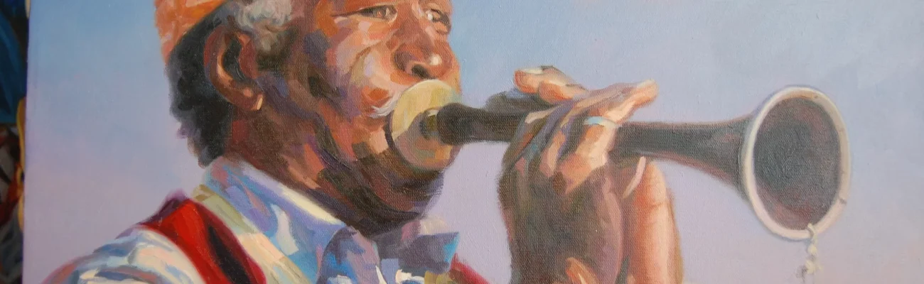 Portrait Musicien Festival de Douz, Huile sur toile, 2009, 61x46 cm