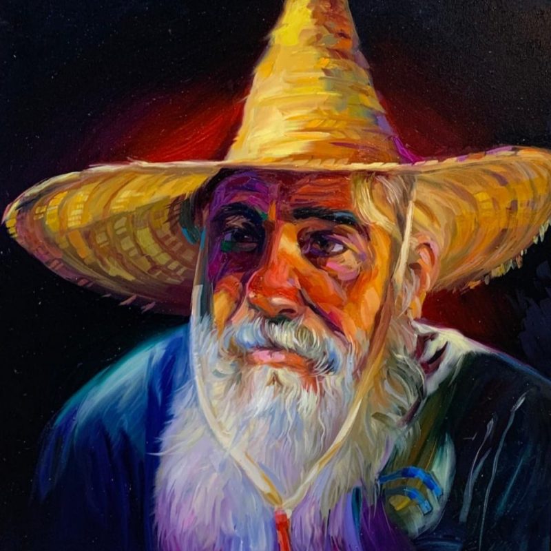 L_homme de Djerba 65x50 cm Huile sur Toile