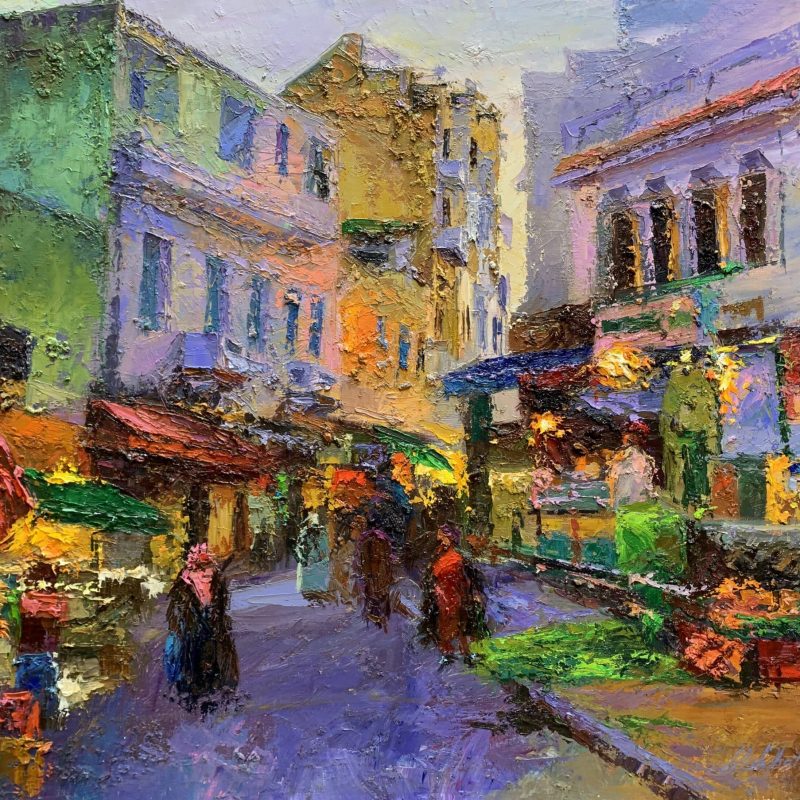 Marché Sidi Bahri 80x70 cm Couteau à l_huile