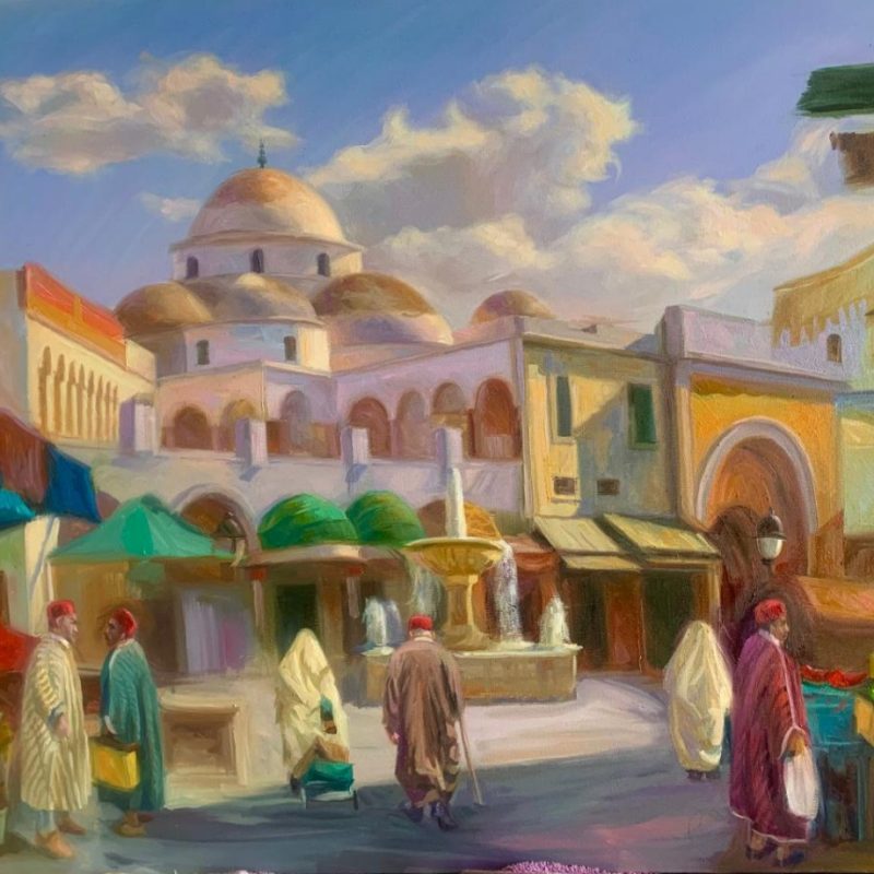 Sidi Mehrez 80x60 cm Huile sur Toile